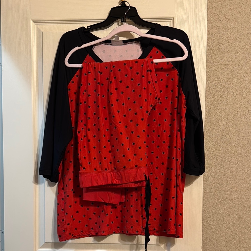 Red and Black Star Pajama Set